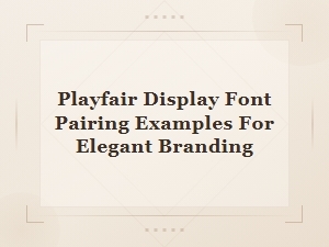 Playfair Display Font Pairing Examples for Elegant Branding